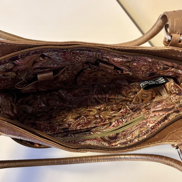 Maxx New York Crocodile Embossed Print Leather Shoulder Bag Purse Rose Gold - Picture 4 of 5